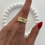 Özel Seri Desenli Soyut Tasarım Ayarlanabilir Gold Yüzük