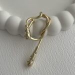Özel Seri Zirkon Taşlı Sarmal Tasarım Gold Earcuff Küpe