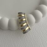 Özel Seri Zirkon Taşlı Ucu Geçmeli Gold Çoklu Earcuff Küpe