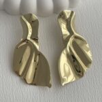 Özel Seri Soyut Yaprak Tasarım Gold Küpe