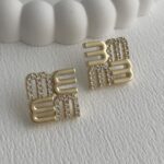 Özel Seri Zirkon Taşlı Marka Model Gold Küpe