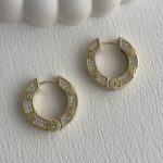 Özel Seri Zirkon Taşlı Marka Model Gold Küpe