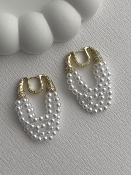 Özel Seri Marka Model Gold Detay İnci Küpe