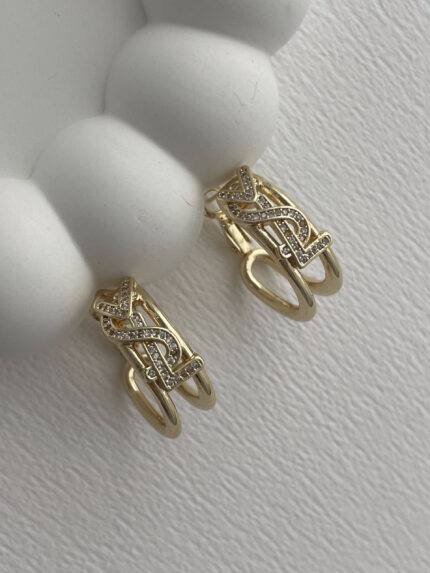 Özel Seri Marka Model Zirkon Taşlı Gold Küpe