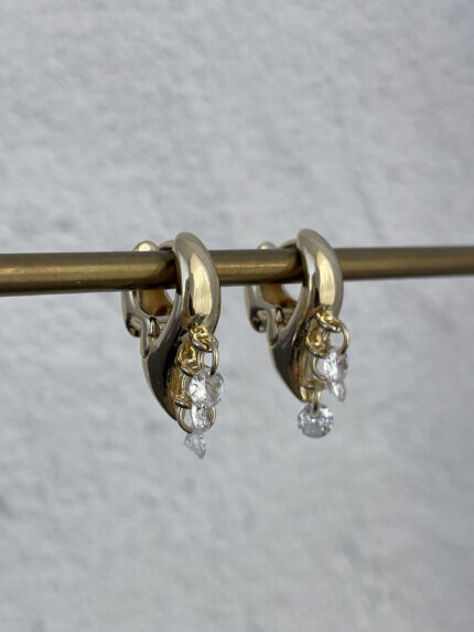 Özel Seri Kanca Model Zirkon Taşlı Küpe Küçük