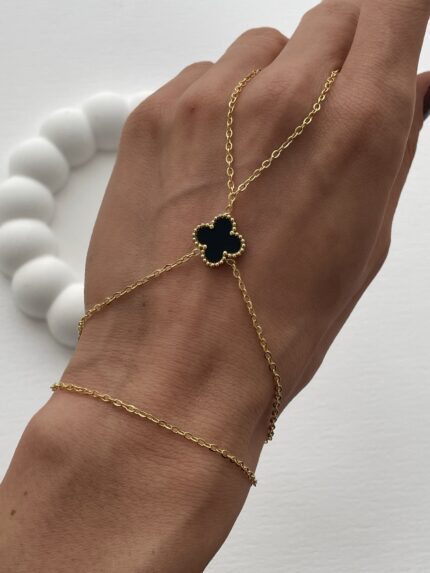 Özel Seri Marka Model Yonca Siyah Mineli Gold Şahmeran