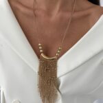 Özel Seri ZR Model Top Detay Çoklu Zincir Tasarım Gold Kolye