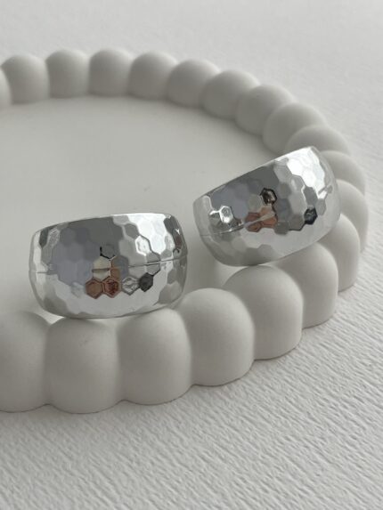 Özel Seri Disko Model Gümüş Halka Küpe