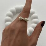 Özel Seri Zirkon Taş Detay Sarmal Ayarlanabilir Gold Yüzük