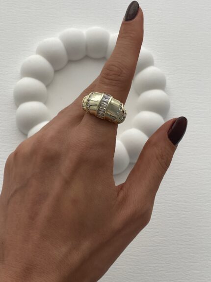 Özel Seri Bombe Model Baget Taşlı Ayarlanabilir Gold Yüzük