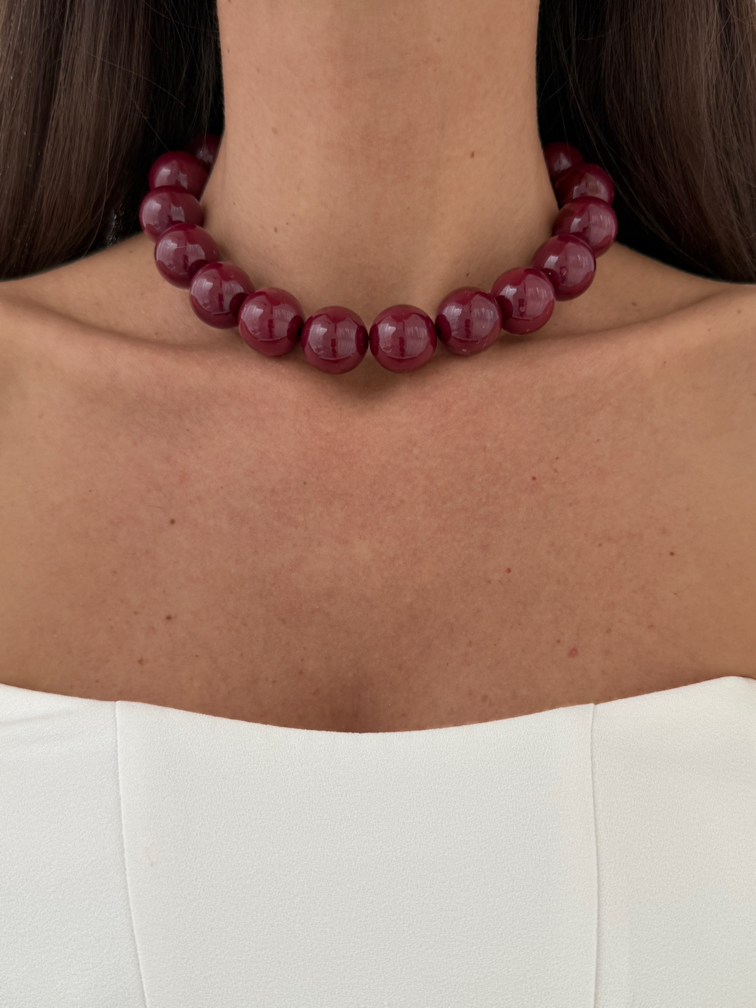 img_4676-2 Özel Seri Bordo Top Tasarım Gold Choker Kolye