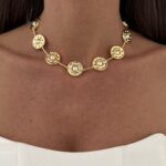 Özel Seri İnci Detay Yuvarlak Gold Kolye