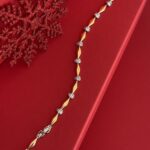 NS-Üçgen Tasarım Baget Taşlı Gold & Gümüş Bileklik