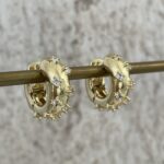 Özel Seri Zirkon Taşlı Mini Kalın Gold Halka Küpe