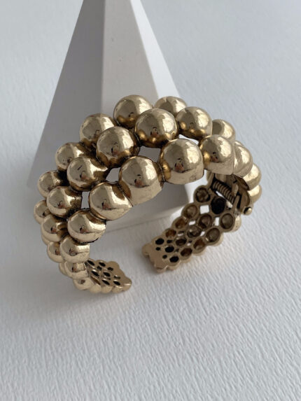 Özel Seri ZR Model Eskitme Top Tasarım Gold Kelepçe Bileklik