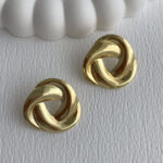 Çelik Gül Tasarım Gold Küpe