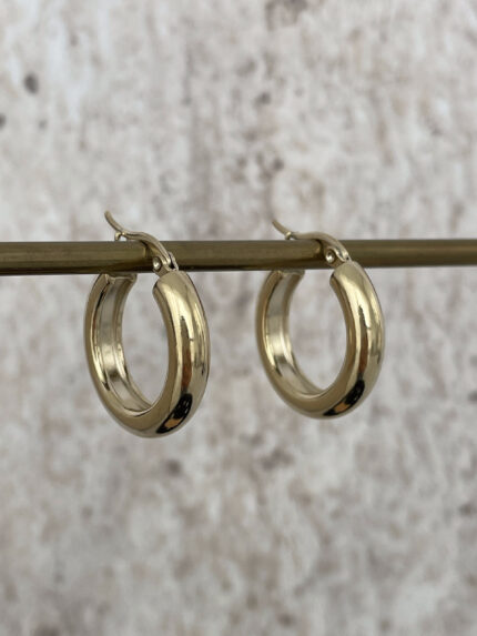 Çelik Küçük Boy Gold Halka Küpe