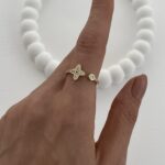 Özel Seri Zirkon Taşlı Yıldız Tasarım Ayarlanabilir Gold Yüzük