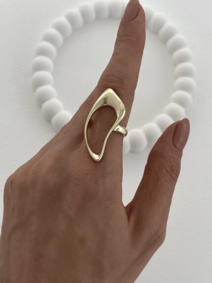 Özel Seri Soyut Tasarım Ayarlanabilir Gold Yüzük