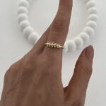 Özel Seri Zirkon Taşlı Yaprak Tasarım Ayarlanabilir Gold Yüzük
