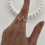 Özel Seri Zirkon Taşlı Zikzak Tasarım Ayarlanabilir Gold Yüzük