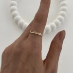 Özel Seri Zirkon Taşlı Love Yazılı Ayarlanabilir Gold Yüzük