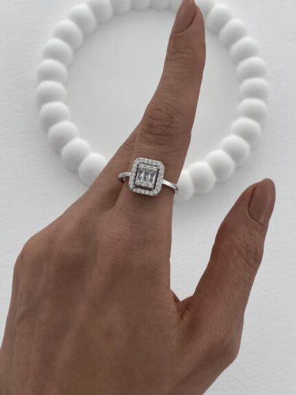 Özel Seri Zirkon Taşlı Baget Tasarım Ayarlanabilir Gümüş  Yüzük