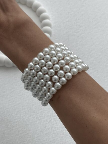 Özel Seri Eskitme Vintage Tasarım Çoklu İnci Gümüş Bileklik