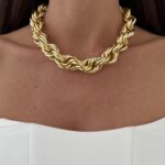 Özel Seri Kalın Burgu Tasarım Gold Kolye