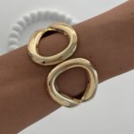 Özel Seri İçi Boş Damla Tasarım Gold Kelepçe Bileklik