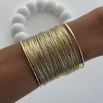 Özel Seri Tel Tasarım Ayarlanabilir Gold Bileklik