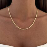 Özel Seri Gold Kalın Örme İtalyan Zincir Kolye 45 Cm