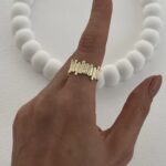 Özel Seri Geometrik Tasarım Ayarlanabilir Gold Yüzük