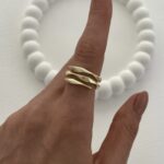 Özel Seri Üçlü Kıvrım Tasarım Ayarlanabilir Gold Yüzük