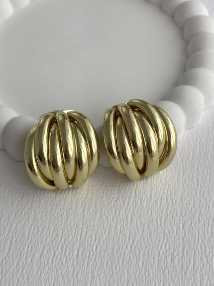 Özel Seri Geometrik Tasarım Gold Küpe