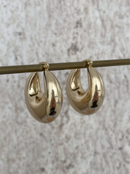 Özel Seri Bombe Tasarım Gold Halka Küpe