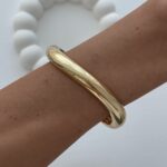 Özel Seri Kıvrım Tasarım Gold Kelepçe Bileklik
