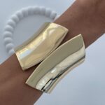 Özel Seri Geometrik Tasarım Gold Kelepçe Bileklik