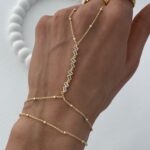 Özel Seri Baget Taşlı Minik Top Detay Gold Şahmeran