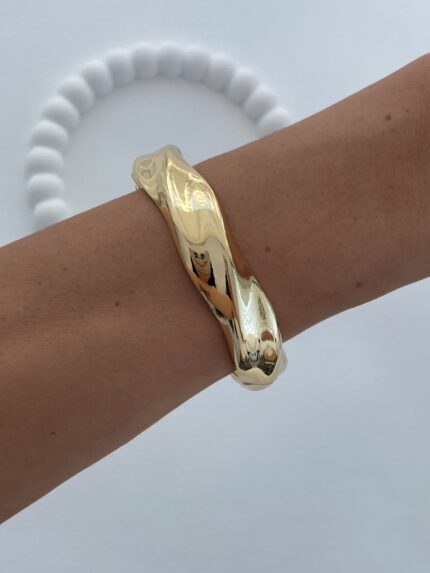 Özel Seri Burgu Tasarım Gold Kelepçe Bileklik