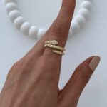 Özel Seri Zirkon Taşlı Yılan Tasarım Ayarlanabilir Gold Yüzük
