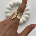 Özel Seri Parmağı Saran Geometrik Ayarlanabilir Gold Yüzük