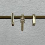 Özel Seri Zirkon Taşlı Geometrik Üçlü Halka Gold Küpe Seti
