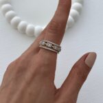 Özel Seri Zirkon&Baget Taşlı Üç Sıra Ayarlanabilir Gold Yüzük