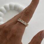 Özel Seri Baget Taşlı Ayarlanabilir Gold Yüzük