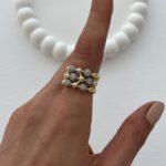 Özel Seri Zirkon Taşlı Top Tasarım Ayarlanabilir Gold Yüzük