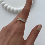 Özel Seri Baget Taşlı Ayarlanabilir Gold Yüzük