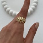 Özel Seri Geometrik Tasarım Ayarlanabilir Gold Yüzük