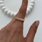 Özel Seri Zirkon Taşlı Kare Tasarım Ayarlanabilir Gold Yüzük