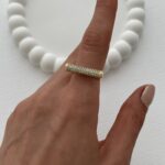 Özel Seri Çubuk Tasarım Zirkon Taşlı Ayarlanabilir Gold Yüzük
